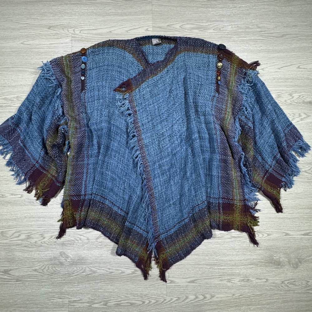 Judi Gaston Fiber Art to Wear One Size Open Front Fringe Draping Cardigan Jacket